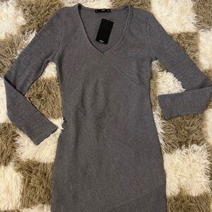 NWT Mango Charcoal Long Sleeve Sweater Dress size S